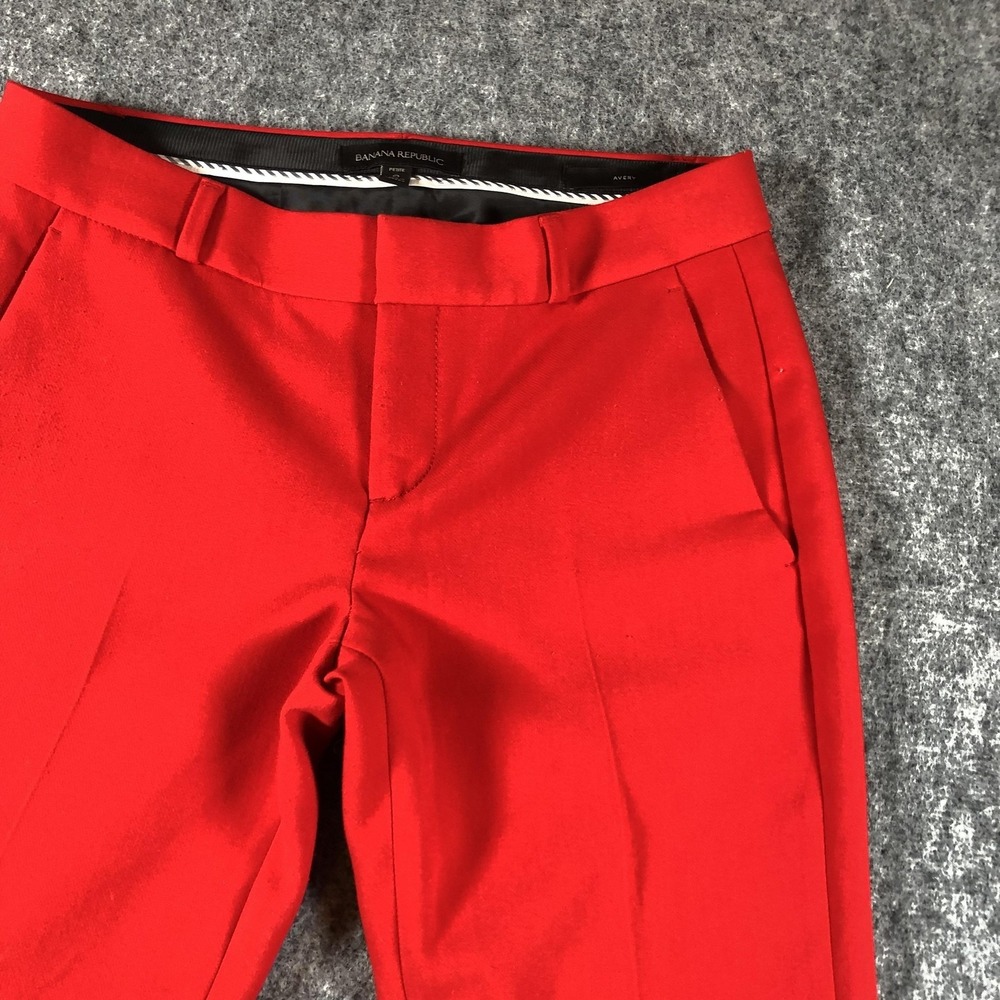 Banana Republic Avery Pants Womens Petite 0 Red Straight Leg Dress Work Stretch‎ - Picture 4 of 16